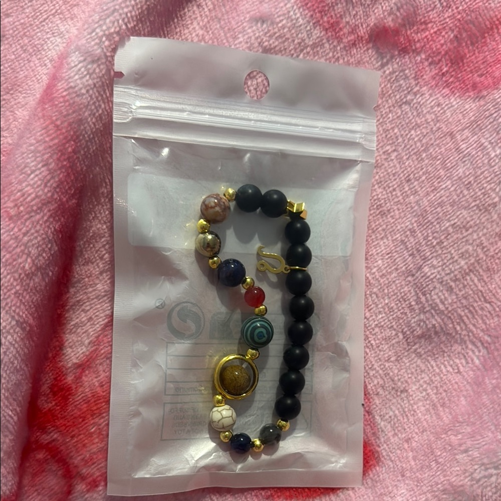 LEO Multicolor Beaded Bracelet with Gold Accents